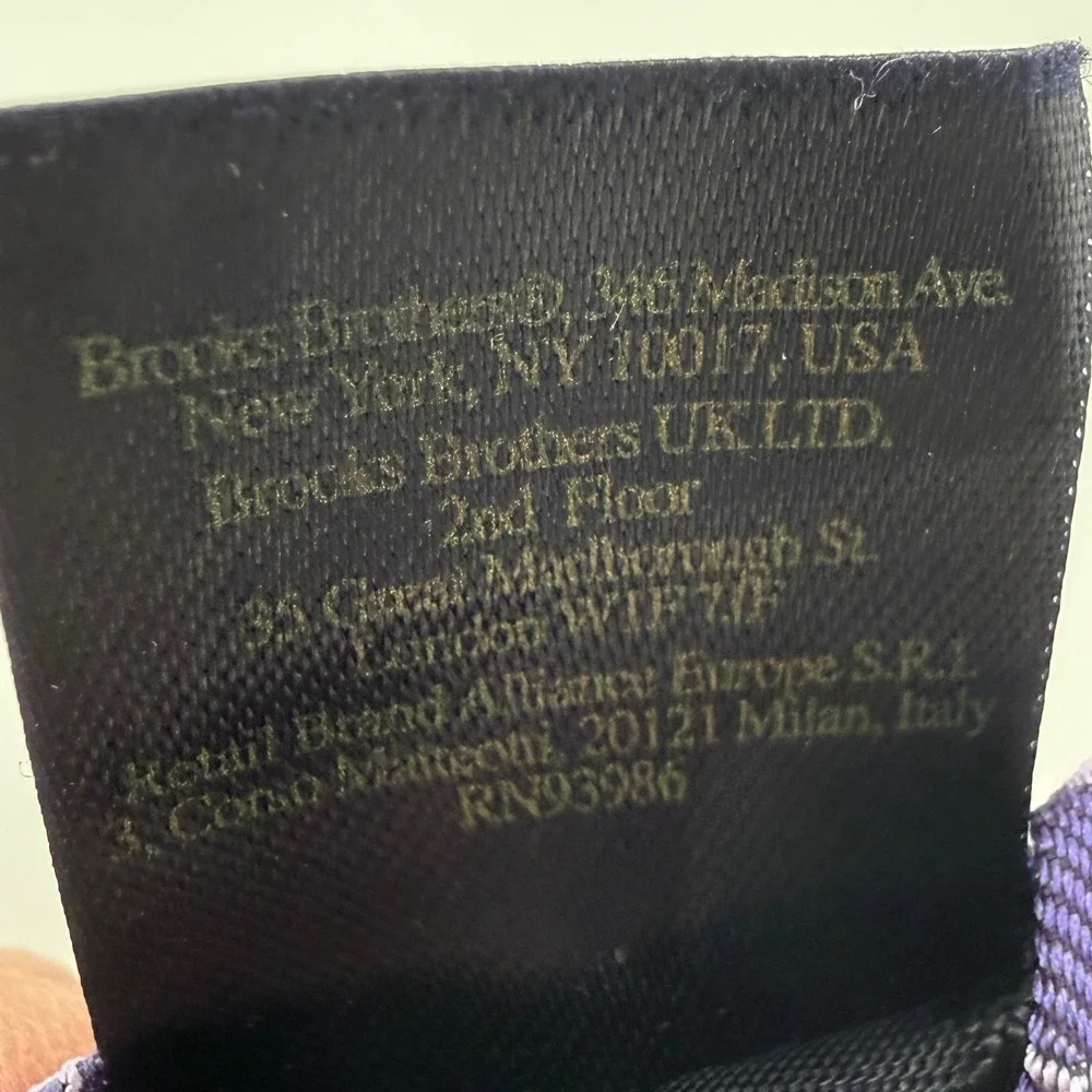 Brooks‎ Brothers Necktie Men Purple Blue Medallion Silk Classic Formal 3.25 Inch
